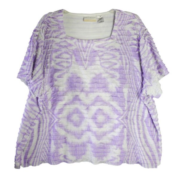 Alfred Dunner Womens Size 3X Top Blouse Ruffled Layers Floral Multicolor - Picture 1 of 9